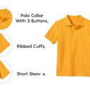 Gold (5-Pack) 8 10-Pack School Uniform Tagless Polo Tshirt for Little Boys & Big Boys